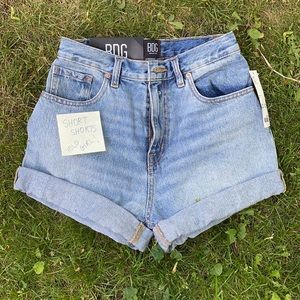 High rise jean shorts